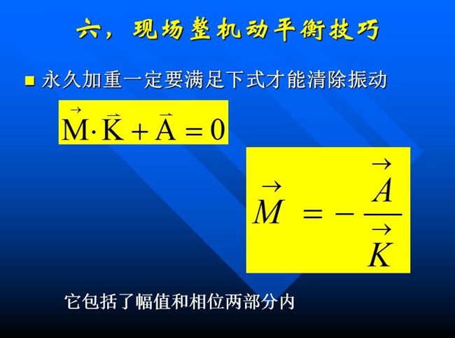 永久加重一定要滿足包含幅值和相位兩部分在內(nèi)的公式才能清除振動